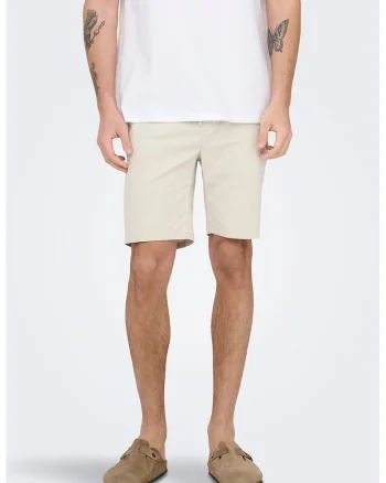 Pantaloni scurti cu snur, Bej deschis