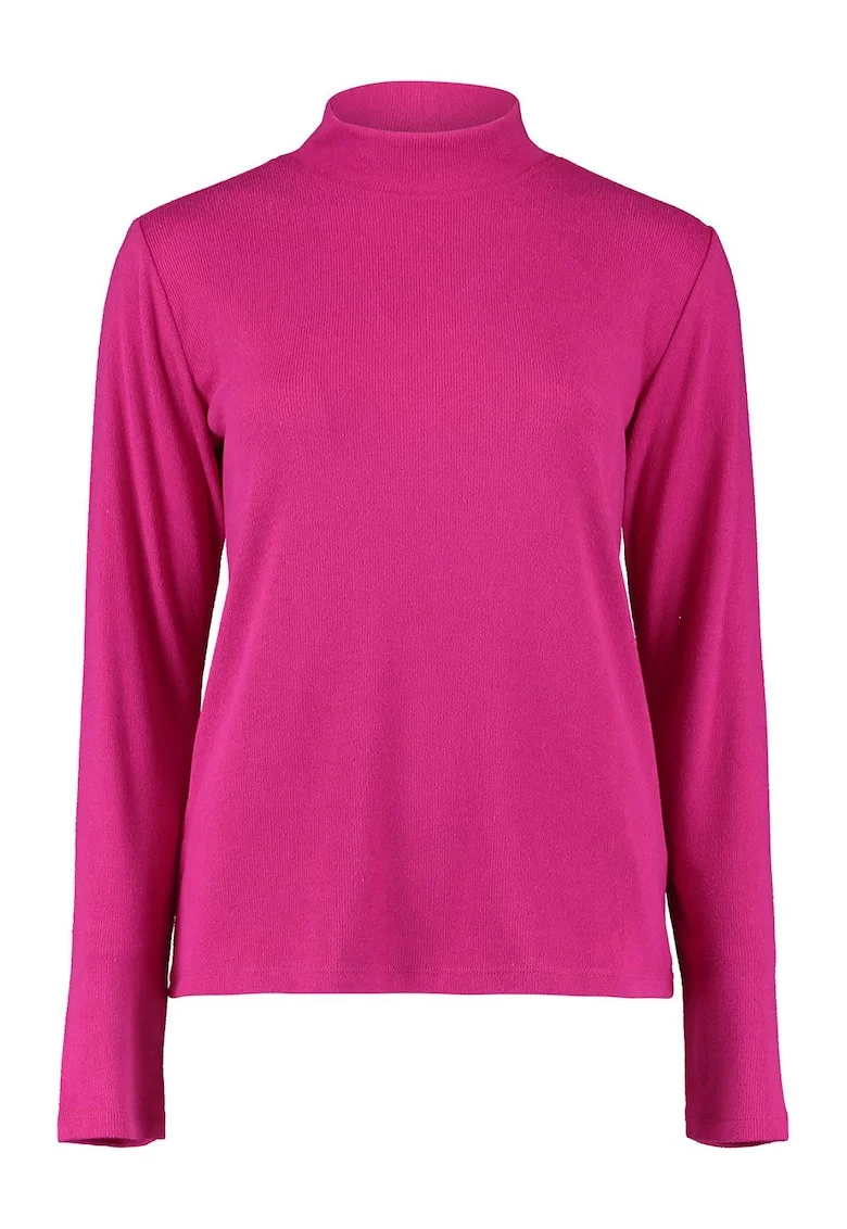Bluza striata cu guler inalt, Fucsia