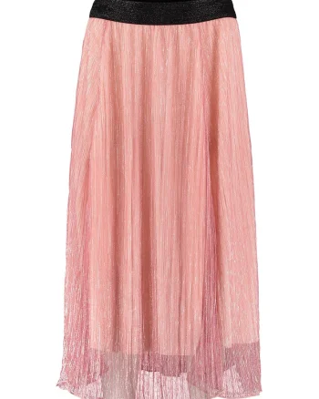 Fusta midi stralucitoare, Negru/Roz deschis