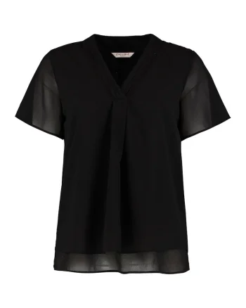Bluza uni cu decolteu in V, Negru