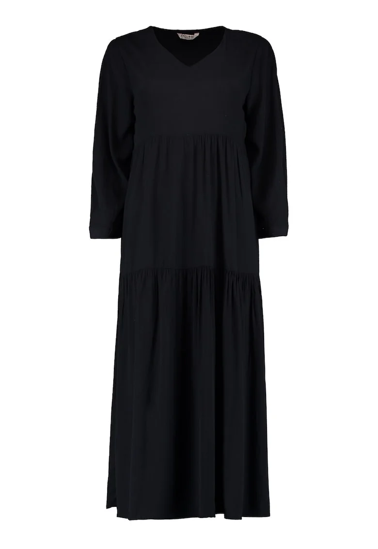 Rochie lunga cu decolteu in V, Negru