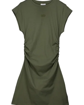 Rochie cu fronseuri, Verde masliniu