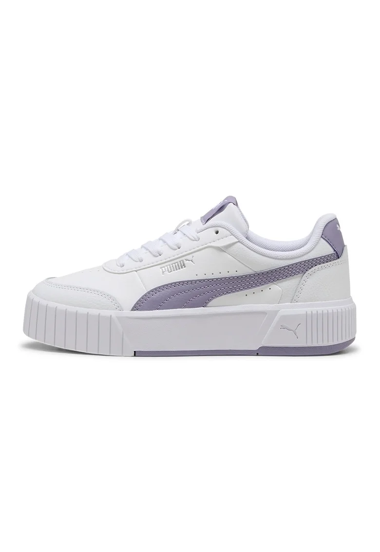 Pantofi sport Carina Mia Jr cu insertii de piele, Alb/Violet deschis