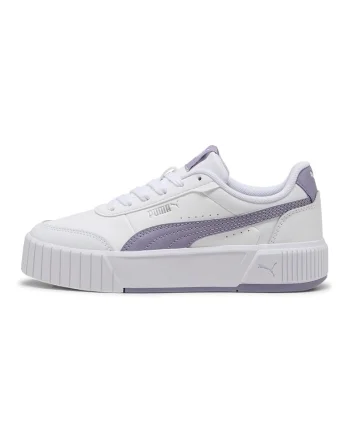 Pantofi sport Carina Mia Jr cu insertii de piele, Alb/Violet deschis