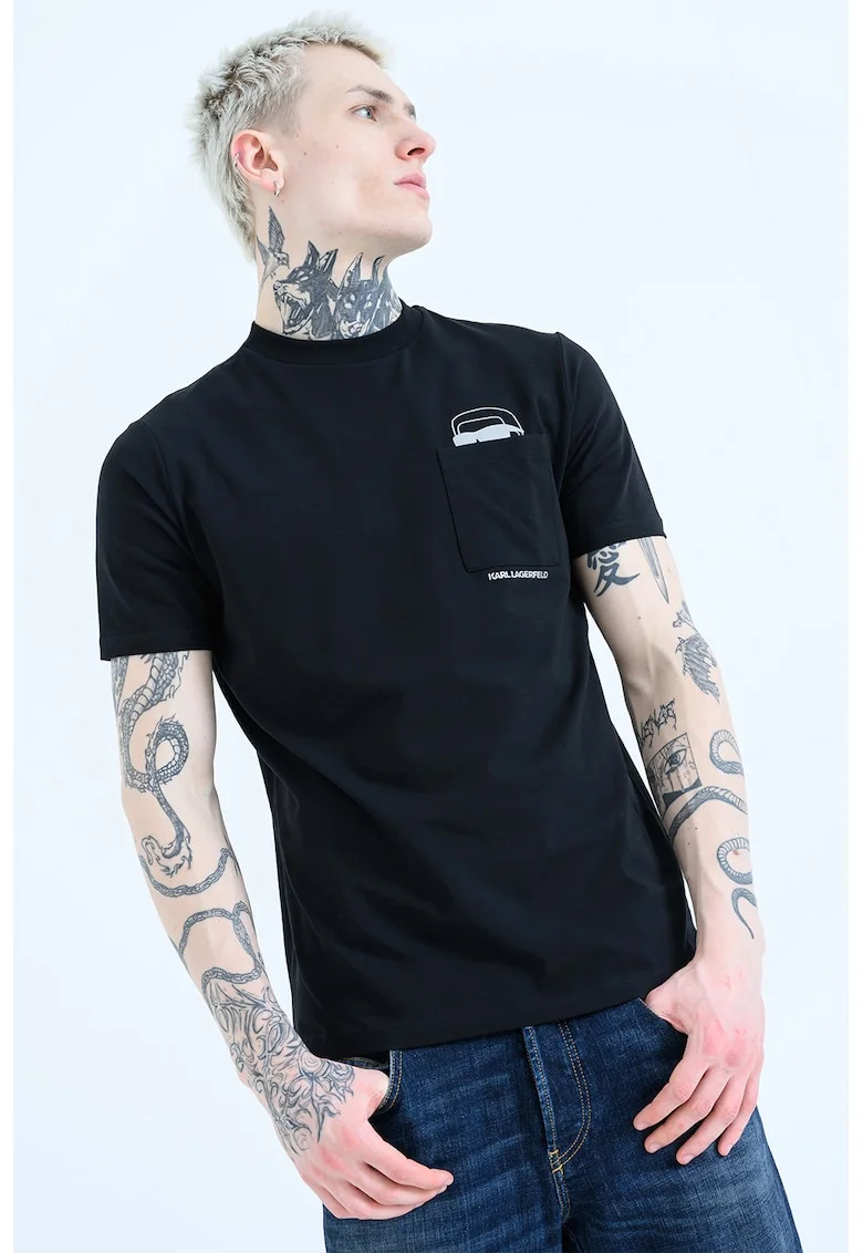 Tricou din amestec de bumbac, Negru