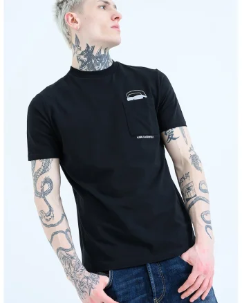 Tricou din amestec de bumbac, Negru