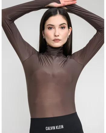 Body semitransparent cu segmente pentru degetele mari, Maro