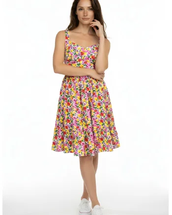 Rochie din poplin cu model floral Bonnie