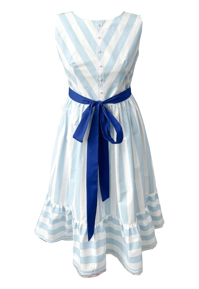 Rochie din poplin cu dungi Zenovia, Multicolor
