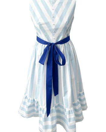 Rochie din poplin cu dungi Zenovia, Multicolor