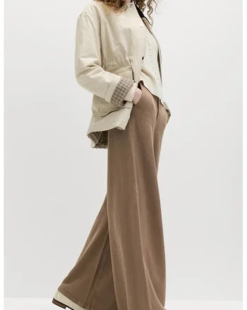 Blugi ampli cu talie inalta, Maro camel