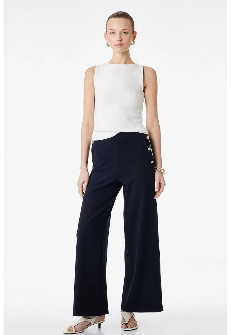 Pantaloni cu croiala ampla, Bleumarin