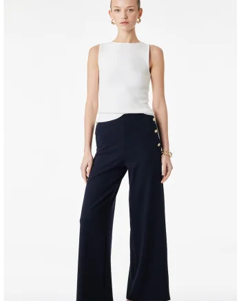 Pantaloni cu croiala ampla, Bleumarin