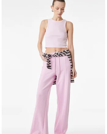 Pantaloni de trening cu croiala ampla, Roz deschis