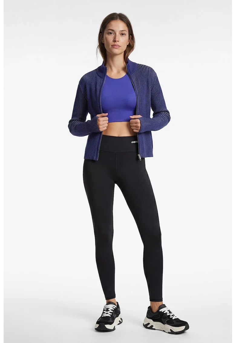 Colanti crop cu talie inalta, Negru