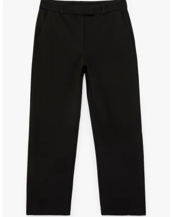 Pantaloni cu croiala dreapta si model uni, Negru