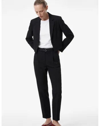 Pantaloni crop slim fit, Negru
