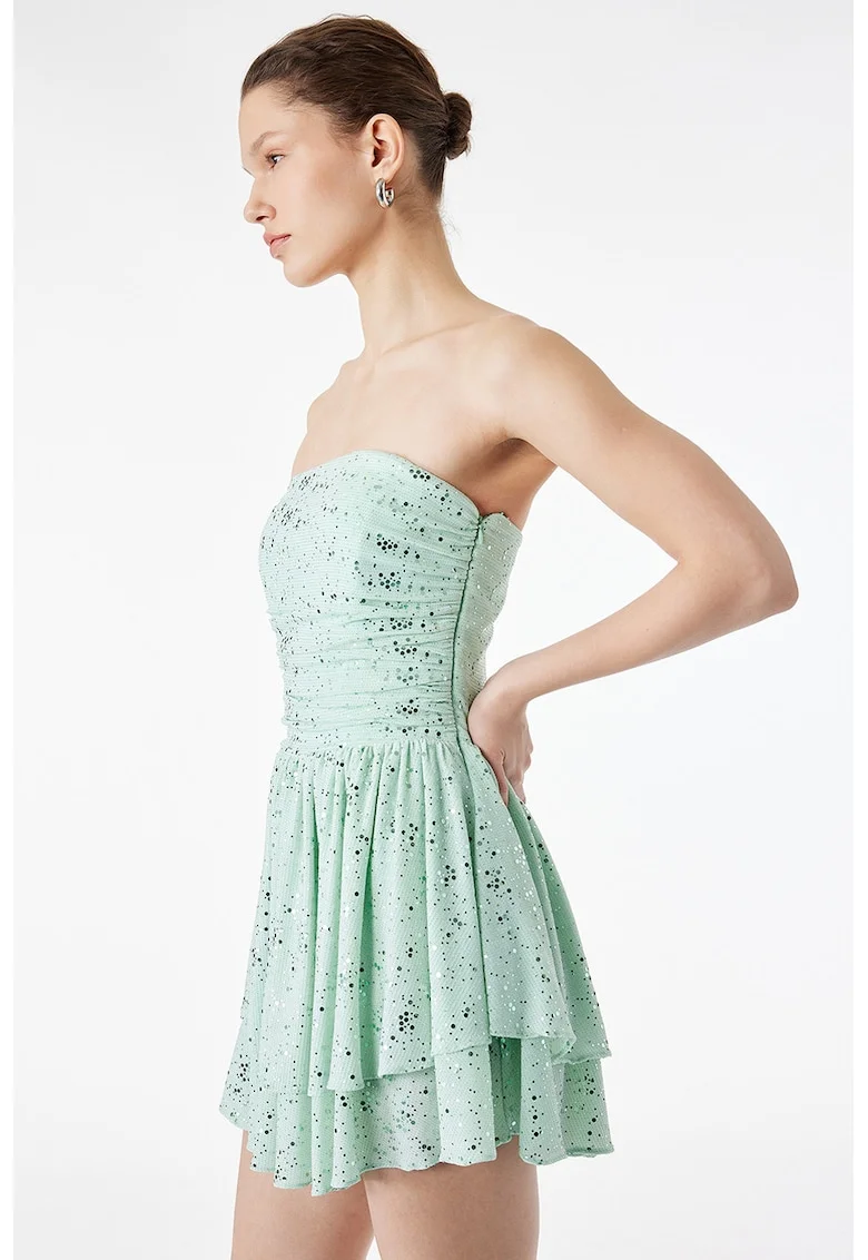 Rochie mini stralucitoare, Verde deschis