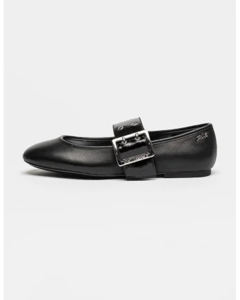 Pantofi Mary Jane de piele Karo, Negru/Argintiu