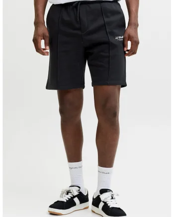 Pantaloni scurti de trening din amestec de bumbac organic, Negru