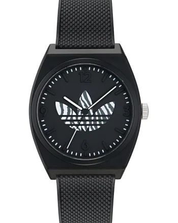 Ceas unisex cu o curea de rasina, Negru