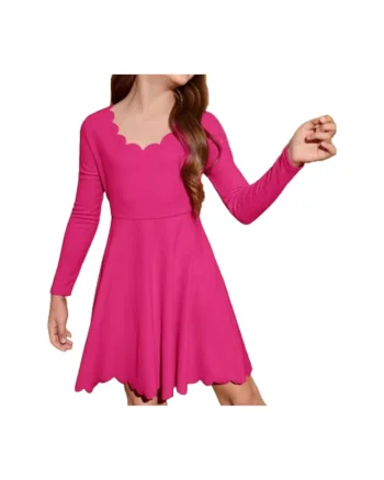 Rochie fete  fucsia, material flexibil, design elegant