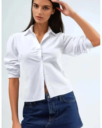 Camasa dama,  Alb, Textil