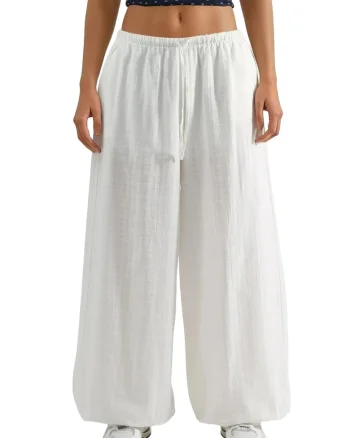 Pantaloni dama,  Textil, Alb