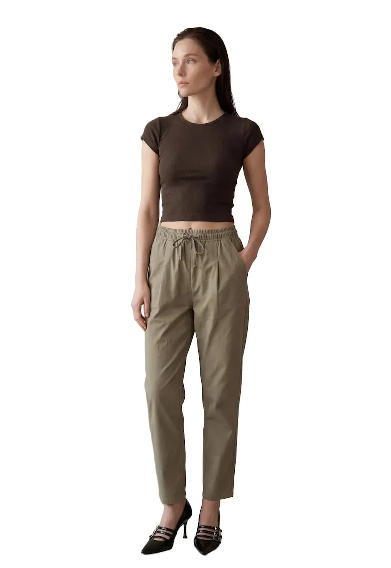 Pantaloni dama,  Bumbac, Kaki