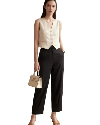 Pantaloni pentru dama,  Talie inalta, Negru