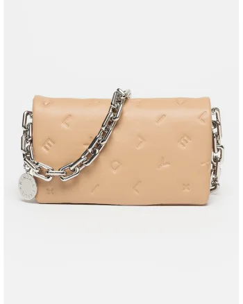 Geanta crossbody de piele ecologica cu logo Aurora, Maro camel