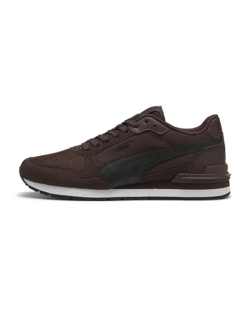 Pantofi sport ST Runner V4 din piele ecologica si material textil, Maro inchis/Negru