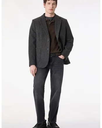 Blugi drepti cu aspect decolorat, Negru