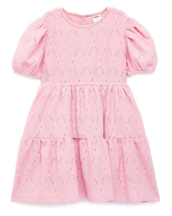 Rochie stratificata cu maneci scurte, Roz deschis