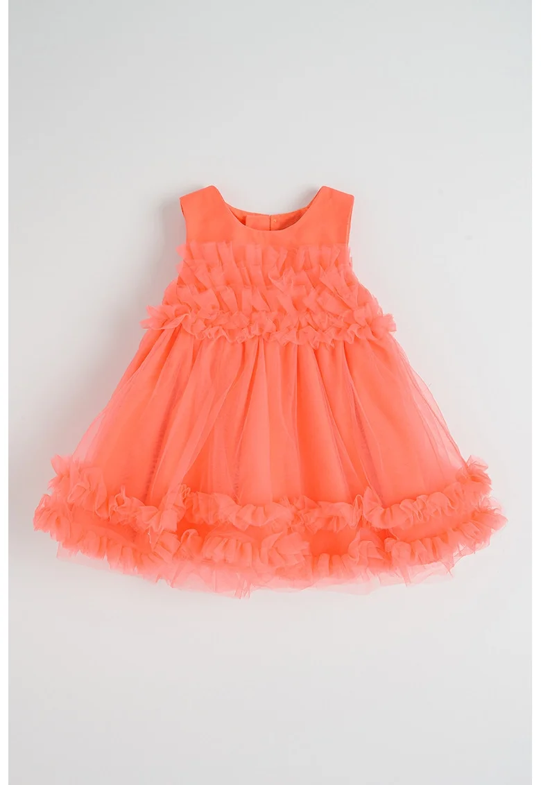 Rochie evazata din tul, Rosu corai