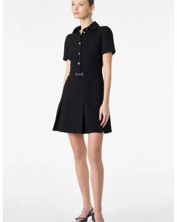 Rochie-camasa cu maneci scurte, Negru