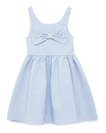 Rochie cu pliuri si dungi, Albastru deschis