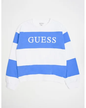 Bluza de trening cu logo, Alb/Albastru azur