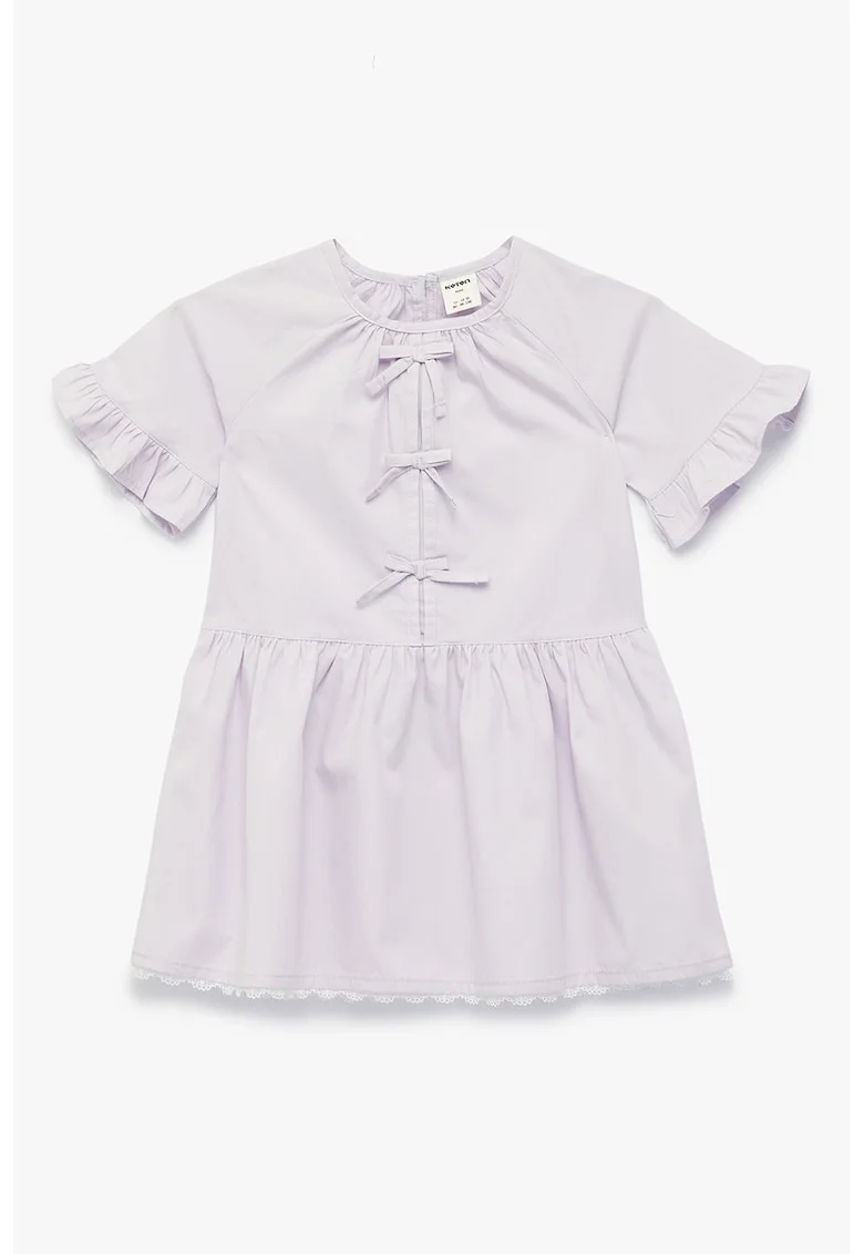 Rochie cu maneci scurte si funda, Lila