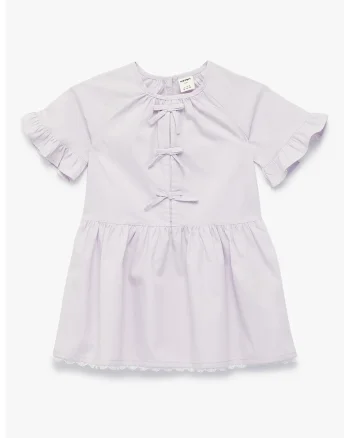 Rochie cu maneci scurte si funda, Lila