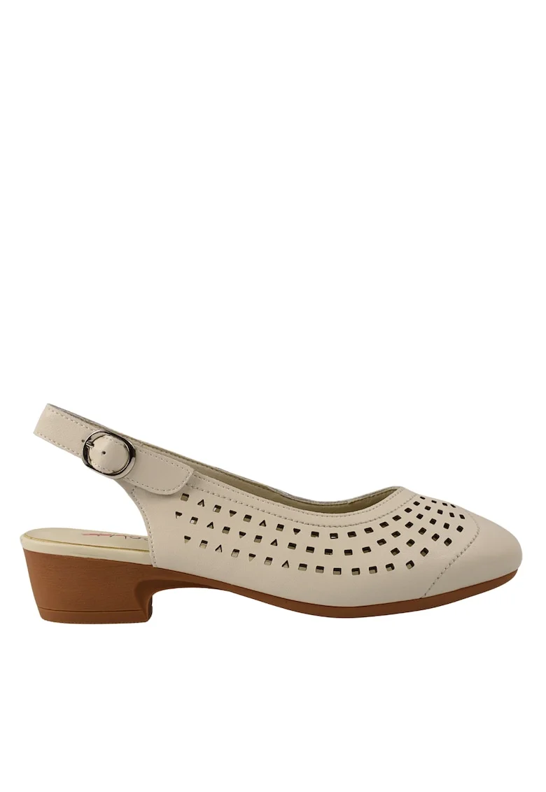 Pantofi casual, dama,  X480017A alb, piele naturala, Bej
