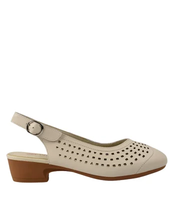 Pantofi casual, dama,  X480017A alb, piele naturala, Bej