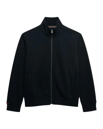Bluza de trening cu fermoar si broderie logo Essential, Albastru inchis