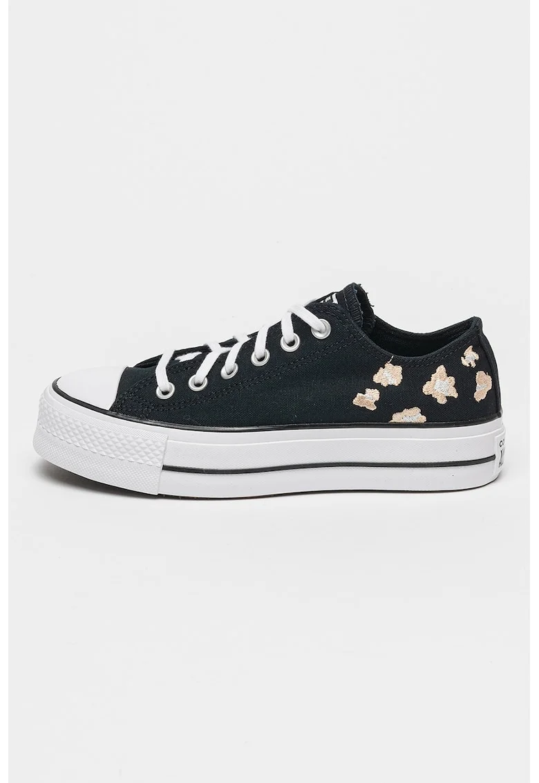 Pantofi sport low-cut cu model floral All Star, Negru/Bej