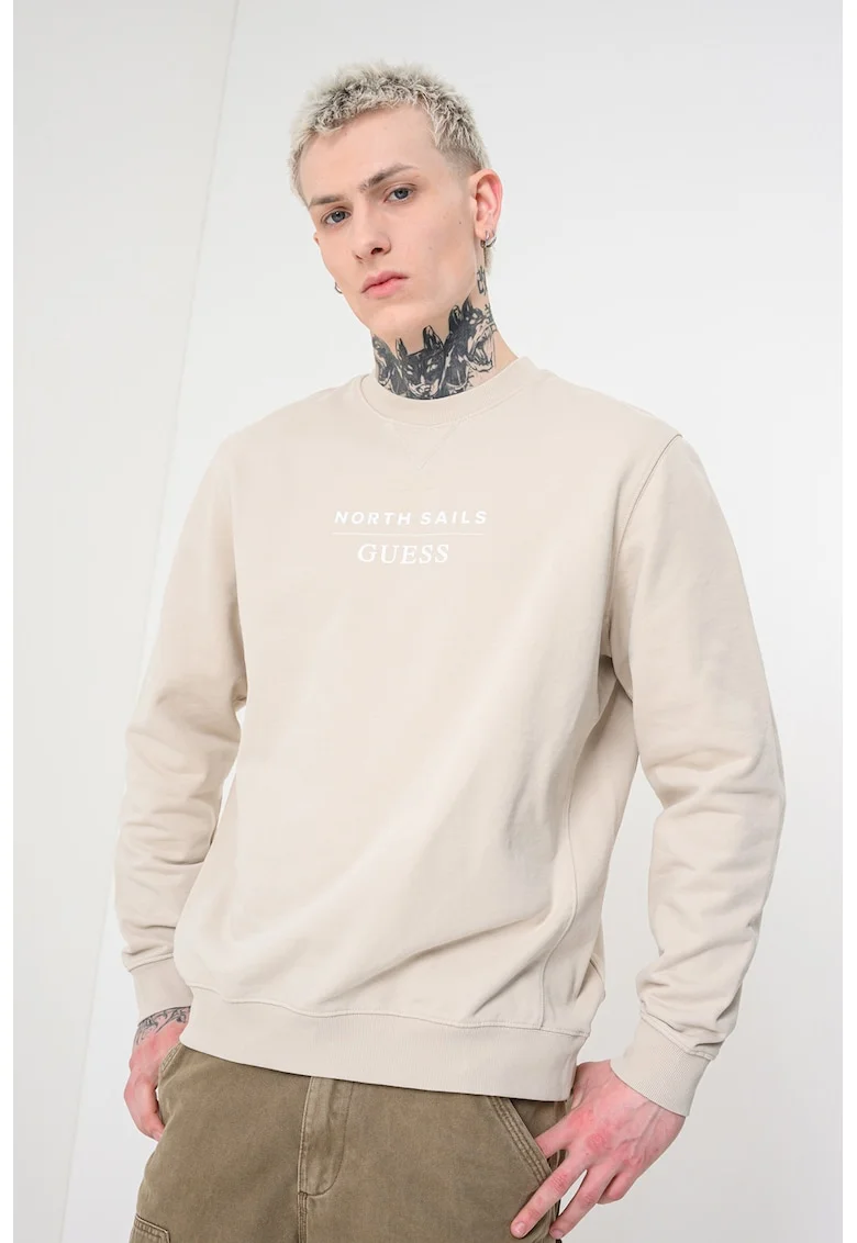 Bluza de trening lejera cu logo, Bej deschis
