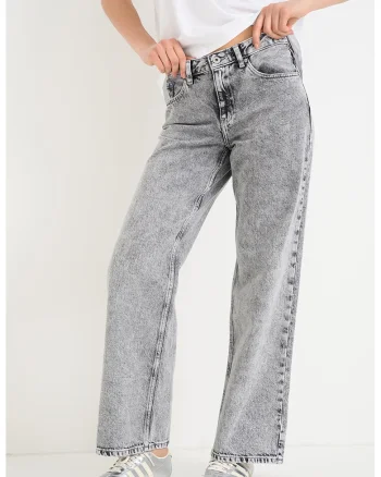Blugi relaxed fit, Gri melange