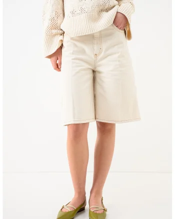 Bermude de denim cu 5 buzunare, Maro camel