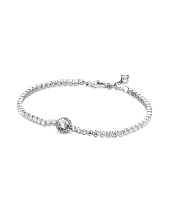 Bratara  tenis cu Halo pave Zirconiu stralucitor din Argint 925 - 18cm