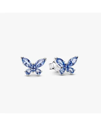 Cercei  tip Fluture Cristal albastru - Argint 925