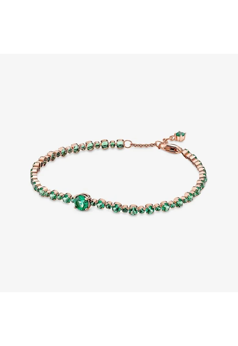 Bratara  Stralucitoare tip Tenis Pave Cristal verde - 18cm